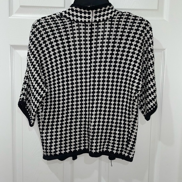 💰3 For $25 💰WORTHINGTON short HOUNDSTOOTH Cardigan SZ M​​​ - Picture 6 of 6